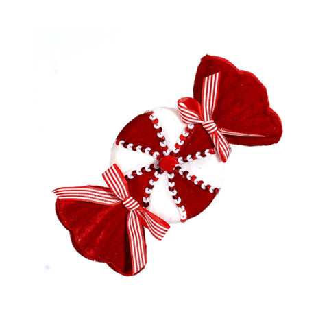 VETUR Red and white candy Christmas decoration in resin/fabric 22cm
