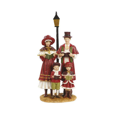 GOODWILL Statuetta famiglia che canta decoro natalizio resina rosso H29,5 cm