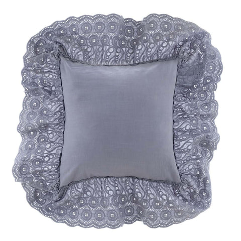 Blanc Mariclò Blue cushion with Shabby Chic decoration "Tintoretto" 45x45 cm