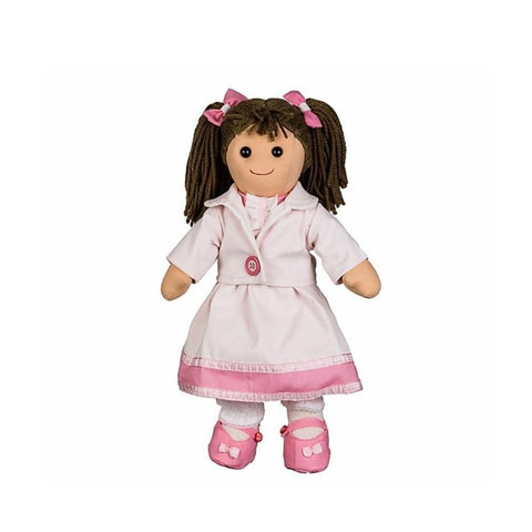 MY DOLL Bambola Lole con vestitino rosa bambola di stoffa cotone H42 cm