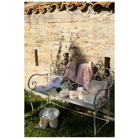 L'ATELIER 17 Set of 2 bath towels, pair in guest toweling with tulle chignon, "Candy" Shabby Chic collection 4 variants