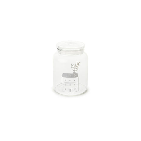 FABRIC CLOUDS Jar in borosilicate with home decoration H 11.5x14 cm