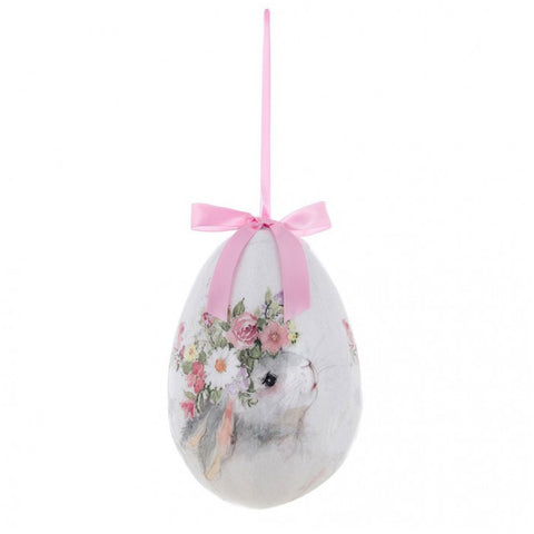Blanc Mariclò Egg decoration with bunny for Easter "Aminta" 7x7xH10 cm