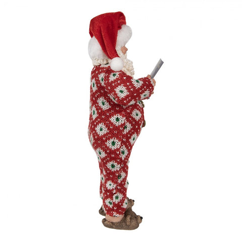 Clayre &amp; Eef Père Noël en pyjama avec flyer 16x8x28 cm