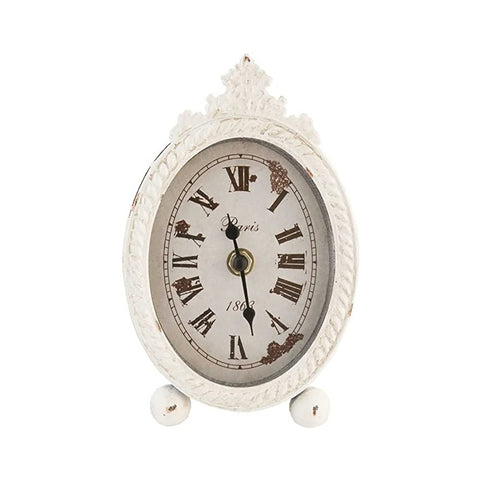 CLAYRE &amp; EEF Horloge de table blanche 11x3x18 cm 6KL0194