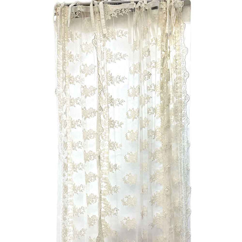 CHARME Awning in total white lace with floral motif made in Italy 250x300 cm