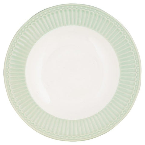 GREENGATE ALICE deep plate in green porcelain 21 cm STWDPLAALI3906