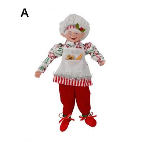 VETUR Christmas decoration Elf 2 variants red pastry chef and baker 45 cm