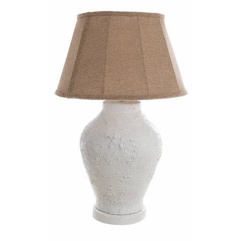 BLANC MARICLO' Pied de lampe en céramique avec abat-jour beige H71 cm A29248