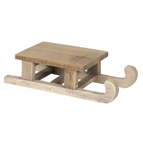 CLAYRE E EEF Decorazione Addobbo Slitta in legno marrone 25x12x6 cm