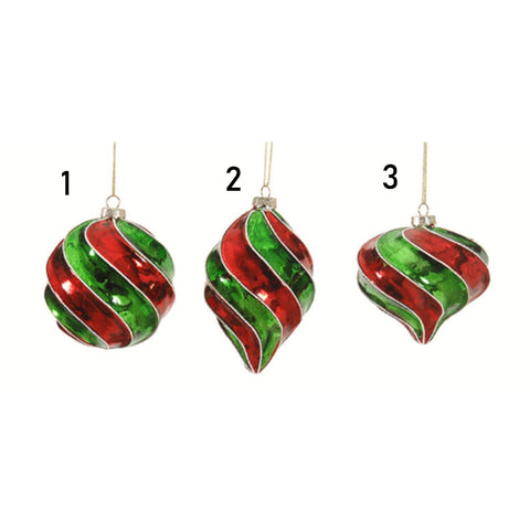 VETUR Sfera natalizia palla per albero di natale varie forme in vetro 3 varianti D10cm (1pz)