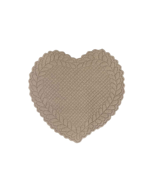 BLANC MARICLO Set 2 dove gray heart-shaped placemats 42x42cm