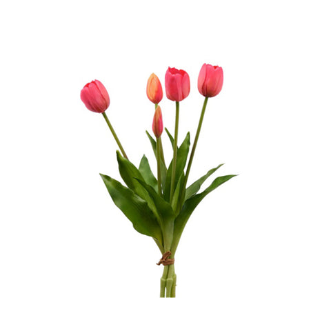 EDG Enzo de Gasperi Tulipe artificielle pour décoration, bouquet de 5 tulipes