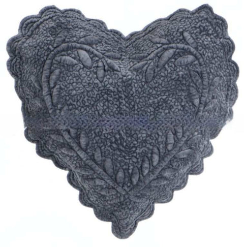 BLANC MARICLO' Coussin en forme de coeur en papier sucre gris 45x45cm a2016399si
