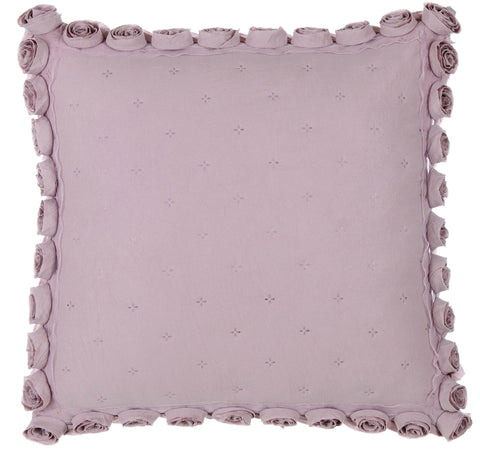 BLANC MARICLO' Cuscino rosa quadrato da arredo con rose laterali 45x45cm A2956099RA