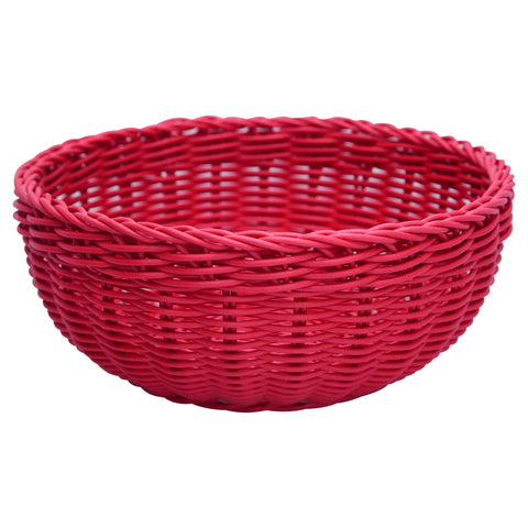 GREENGATE Wicker effect red plastic bread basket ø 22 cm PLABRBM1006