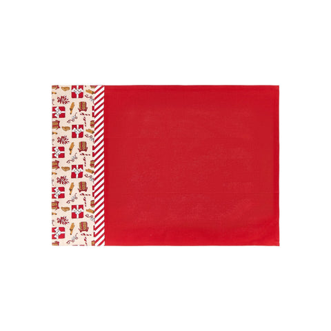 FABRIC CLOUDS Torchon en coton rouge CANDY 3 variantes 50x70 cm