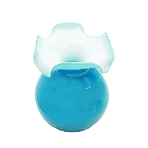 EMO' ITALIA Murano vase small decorative light blue glass flower holder 11x12 cm
