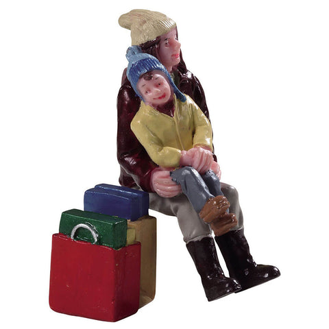 LEMAX Set of two characters "Christmas Shopping Break" in resin