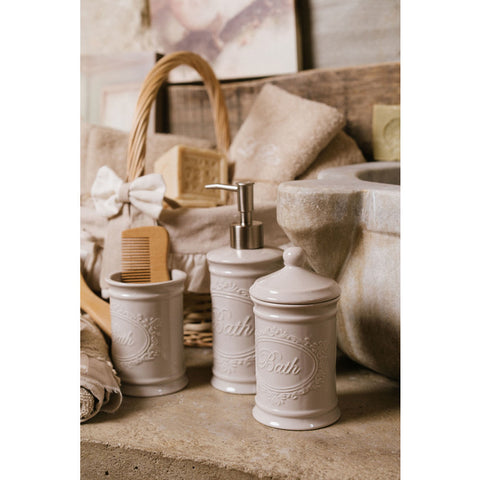 Nuvole di Stoffa Distributeur de savon en céramique gris Shabby Chic "Bath" 370 ml