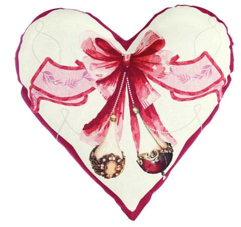 BLANC MARICLO' Heart-shaped cushion for Christmas 60x60 cm A29722