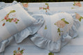 L'ATELIER 17 Cuscino arredo quadrato rigato decorativo bianco/celeste in puro cotone "Alice" Provenzale - Shabby Chic 45x45 cm - Angelica Home Stabia