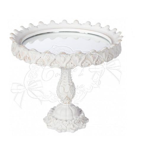 COCCOLE DI CASA Centre de table avec décoration shabby chic blanc 22,5x19,5 cm