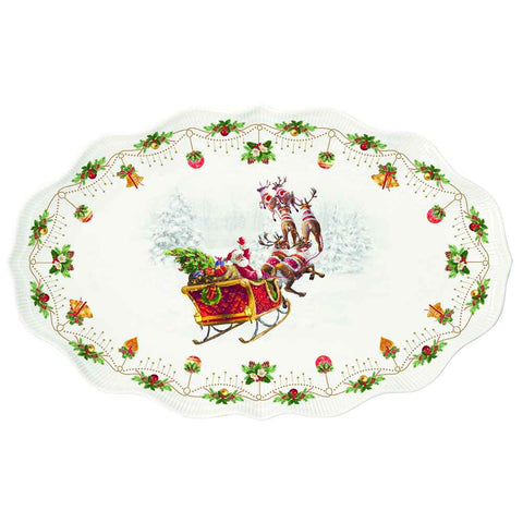Easy Life Oval porcelain tray Santa Claus "Nostalgic Christmas"