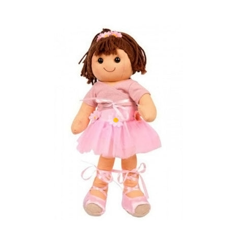 MY DOLL Bambola ballerina con tutù rosa bambola di stoffa cotone H42 cm