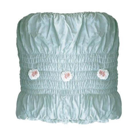 BLANC MARICLO' Set of 2 pillowcases TEMPESTOUS IRA sage green and pink 50x80 cm
