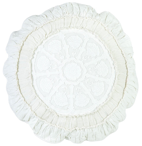 BLANC MARICLO' Coussin décoratif rond 40x40 cm blanc a29365