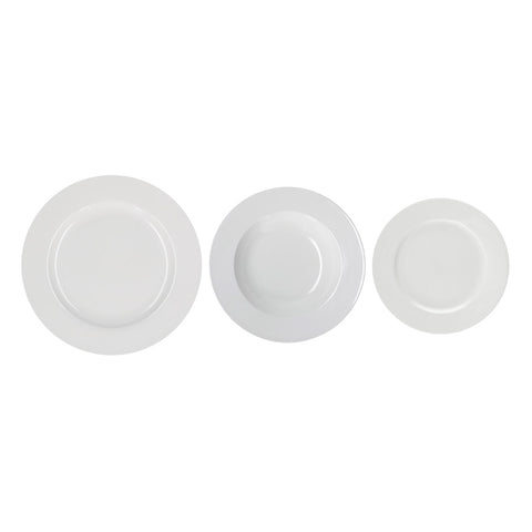 PORCELAINE BLANCHE Service d'assiettes pour 6 personnes set de 18 plats ESSENTIAL blanc