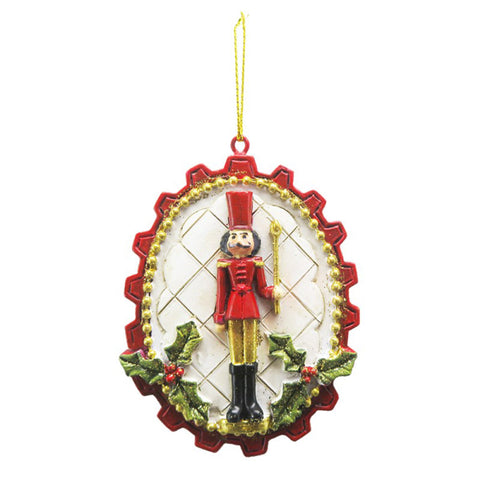 CLAYRE &amp; EEF Christmas decoration nutcracker pendant for tree in polyresin 6x1x8 cm