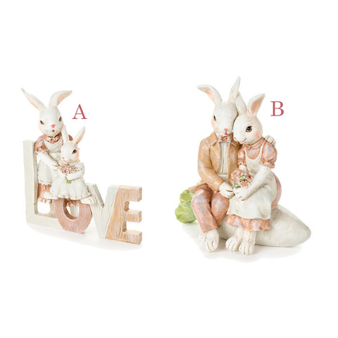 Cloth Clouds Pair of Easter Rabbits in resin 2 variants (1pc)