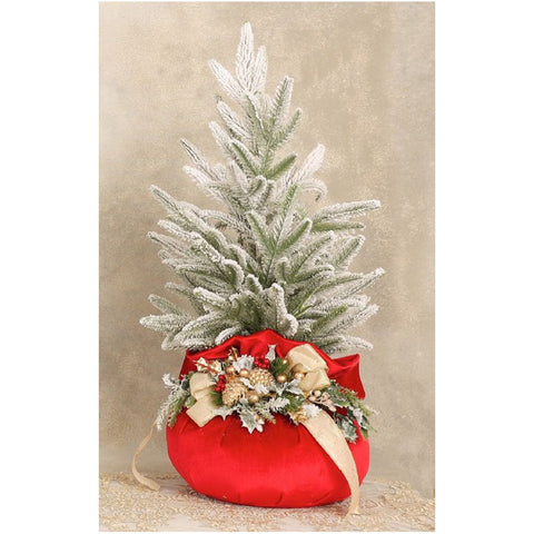 Lena Smurf large red velvet flowers with tree Made in Italy