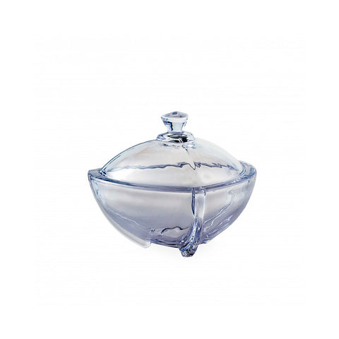 EMO' ITALIA Small bon bon holder with blue crystal lid, candy holder made in Italy modern favor idea 12x12x11 cm