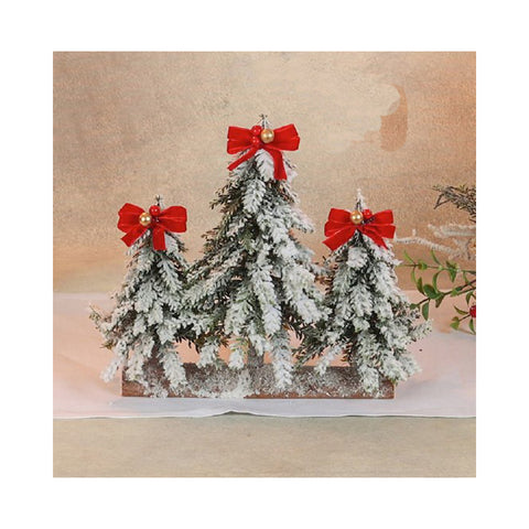 Lena flowers Trio of trees with bow on trunk base Made in Italy L25xh25 cm