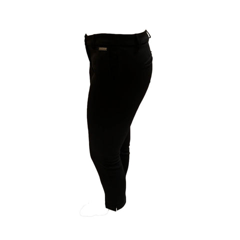 SOPHIE JACQUELINE Pantalon cigarette taille haute pantalon droit noir souple
