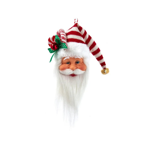 Kurt S. Adler Testa Babbo Natale cappello rosso/bianco decoro da appendere 3X4X9cm