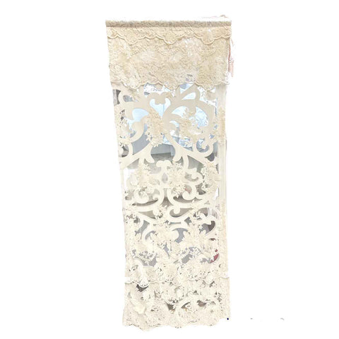 CHARME Set of two curtain panels in white lace with floral pattern 52x120 cm