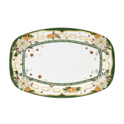 Fade Vassoio ovale in porcellana con decori "Gillian" 30x20,5 cm