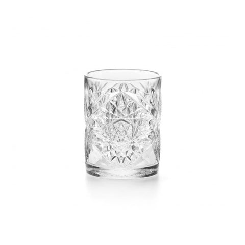Fade Set 6 white transparent water glasses in glass with "Vintage" Glamor decoration 300 ml