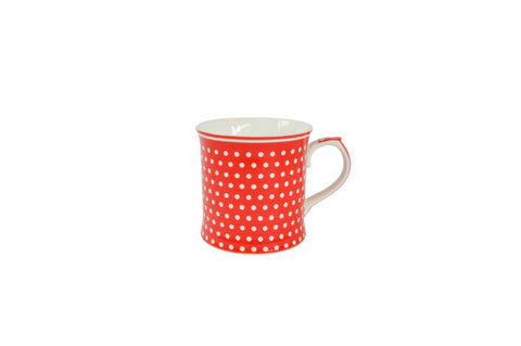 ISABELLE ROSE Large cup with red polka dot porcelain handle 380 ml IRPOR042