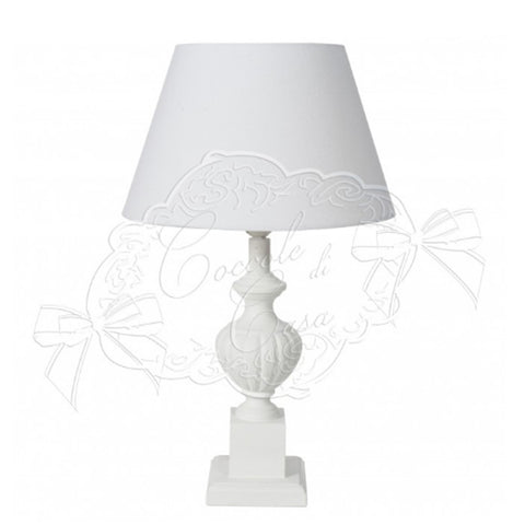 COCCOLE DI CASA Lampe lampe abat jour TAIDE Shabby Chic bois blanc Ø10,5x52cm