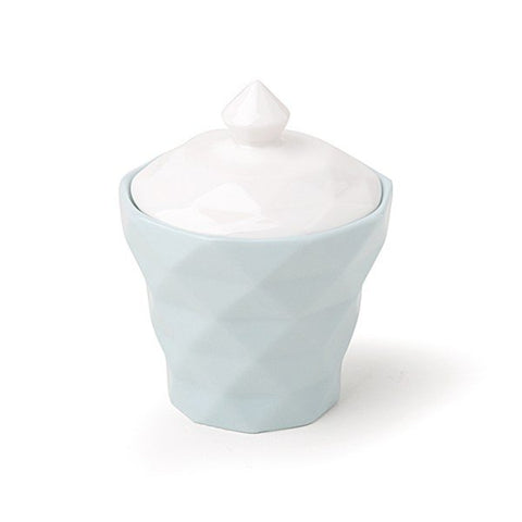 HERVIT Sucrier Récipient avec couvercle en porcelaine WATER bleu clair Ø8x10 cm
