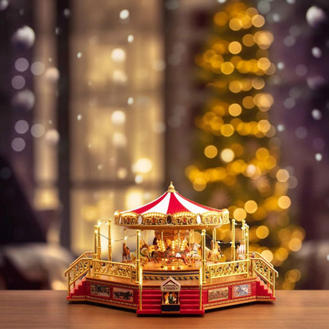 Mr. Christmas Moving carousel with horses and music 178 LED lights