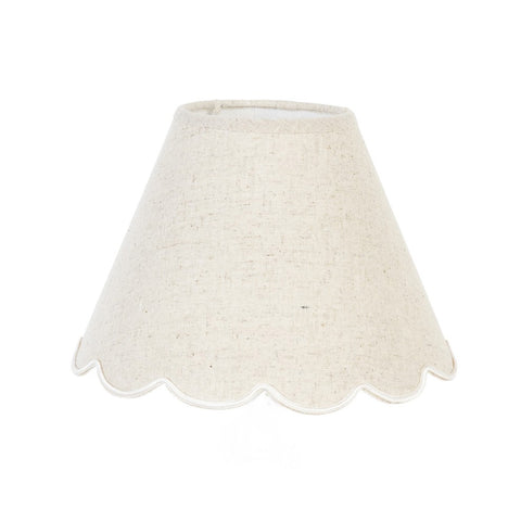 CLAYRE &amp; EEF Beige linen lampshade with scalloped edge Ø22 H16 cm
