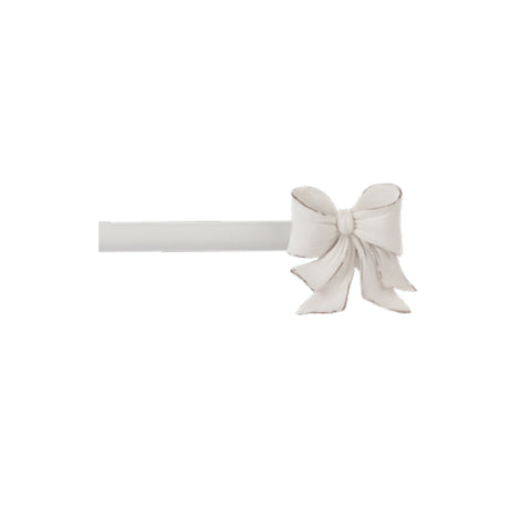 COCCOLE DI CASA BOW metal curtain rod with white resin bow 155-310cm