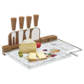Easy Life Tagliere formaggi in vetro con filo e 4 coltelli "Les Fromages" - Angelica Home Stabia