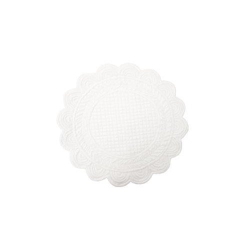 BLANC MARICLO' Set 2 ivory velvet quilted placemats Ø40 cm
